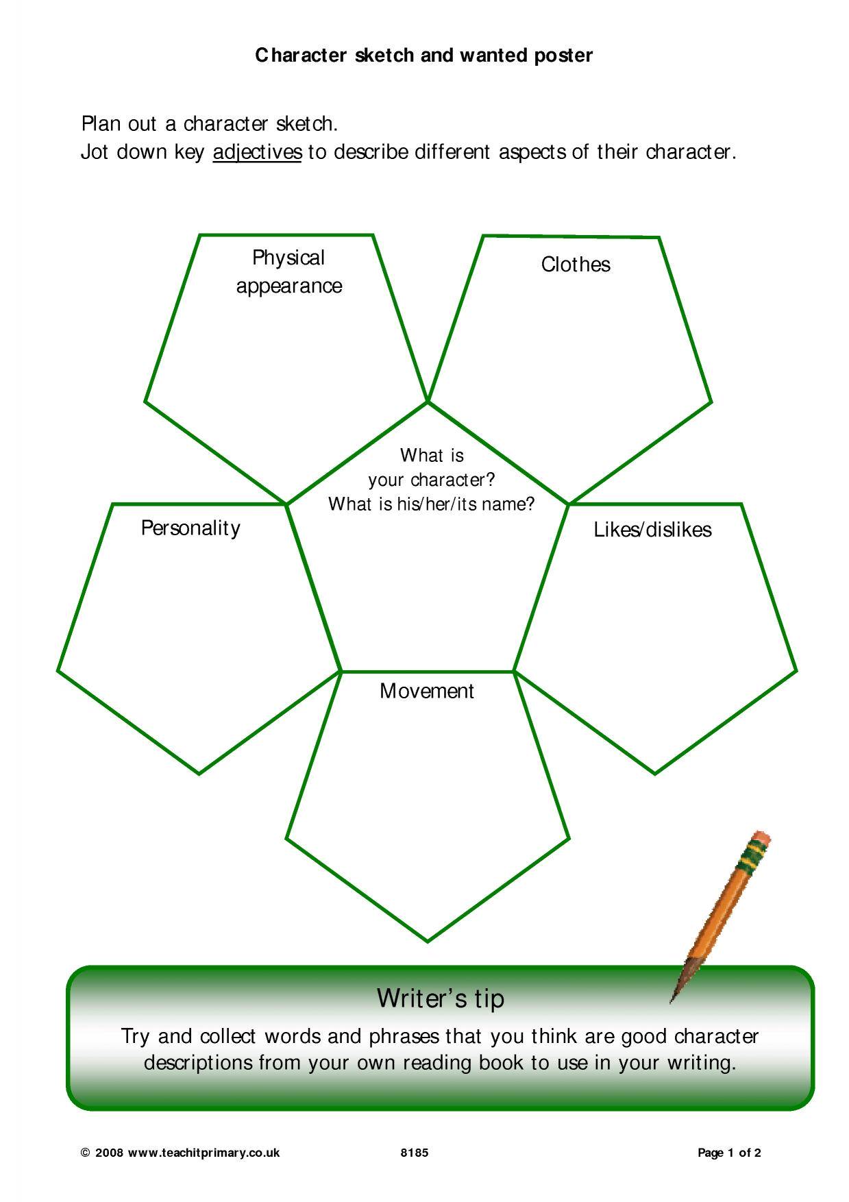 1239x1754 Character Sketch And Wanted Poster - Personality Sketch