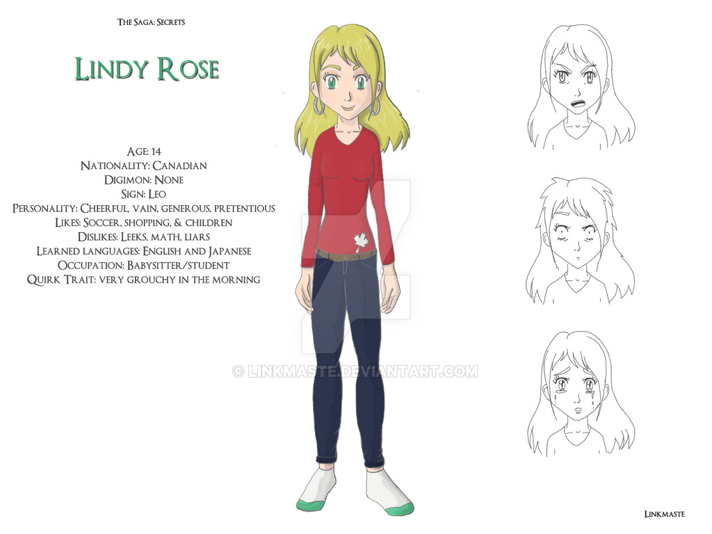 1024x768 Lindy Rose Character Sketch (Digimon Tamers) By Linkmaste On - Personality Sketch