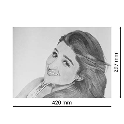 425x425 Sktched Personalized Handmade Portrait Sketch With Wooden Photo - Personalized Sketch