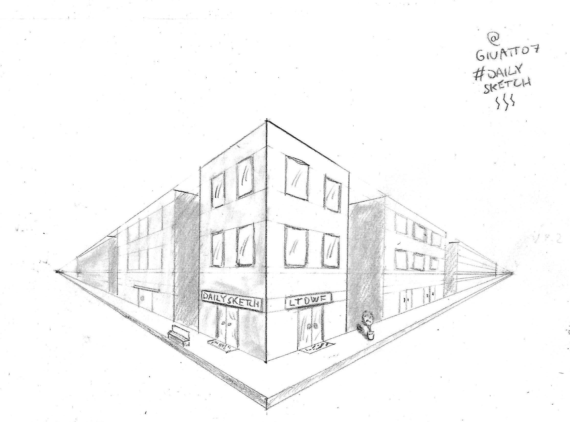 Perspective Building Sketch at Explore collection