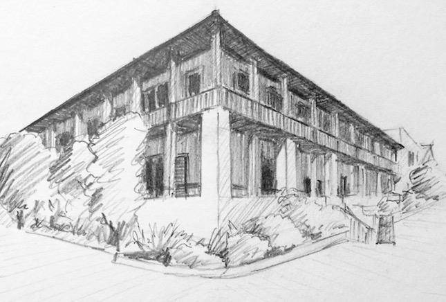 645x436 Perspective - Perspective Building Sketch