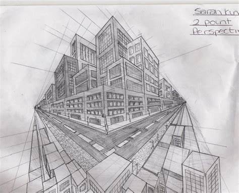 Perspective Building Sketch at PaintingValley.com | Explore collection ...