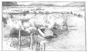 300x180 Nautical Boat Peru Landscape Pencil Sketch Realistic Artwork 5x3 - Peru Sketch