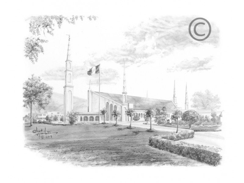 800x600 Lima Peru Temple Drawing - Peru Sketch