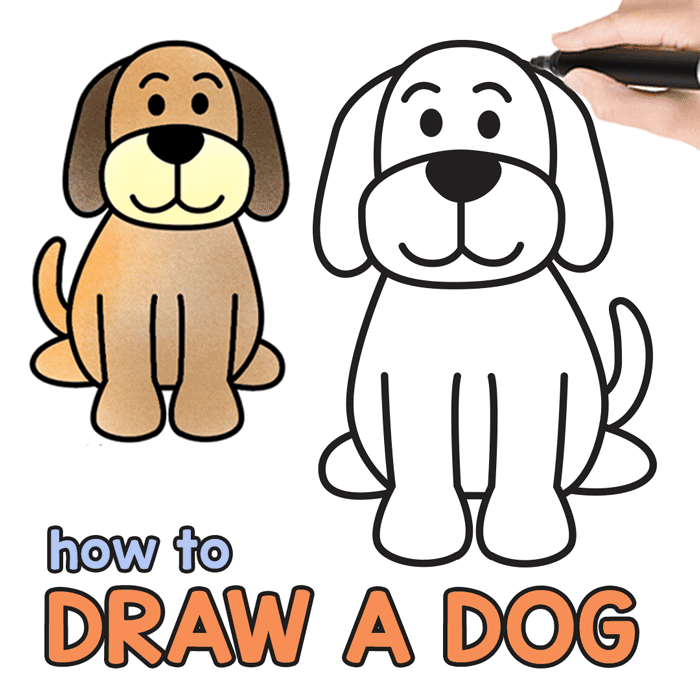 700x700 How To Draw A Dog - Pet Animals Sketch