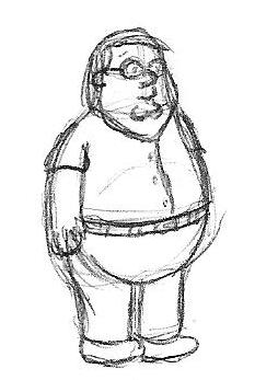 233x347 Peter Griffin Sketch By Kosmickrab - Peter Griffin Sketch
