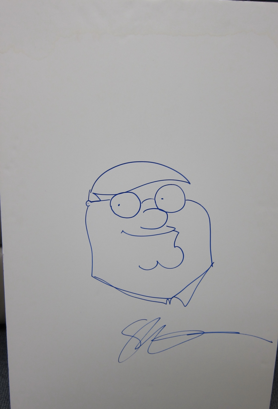 900x1326 Seth Macfarlane Family Guy Peter Griffin Autographed Sketch - Peter Griffin Sketch