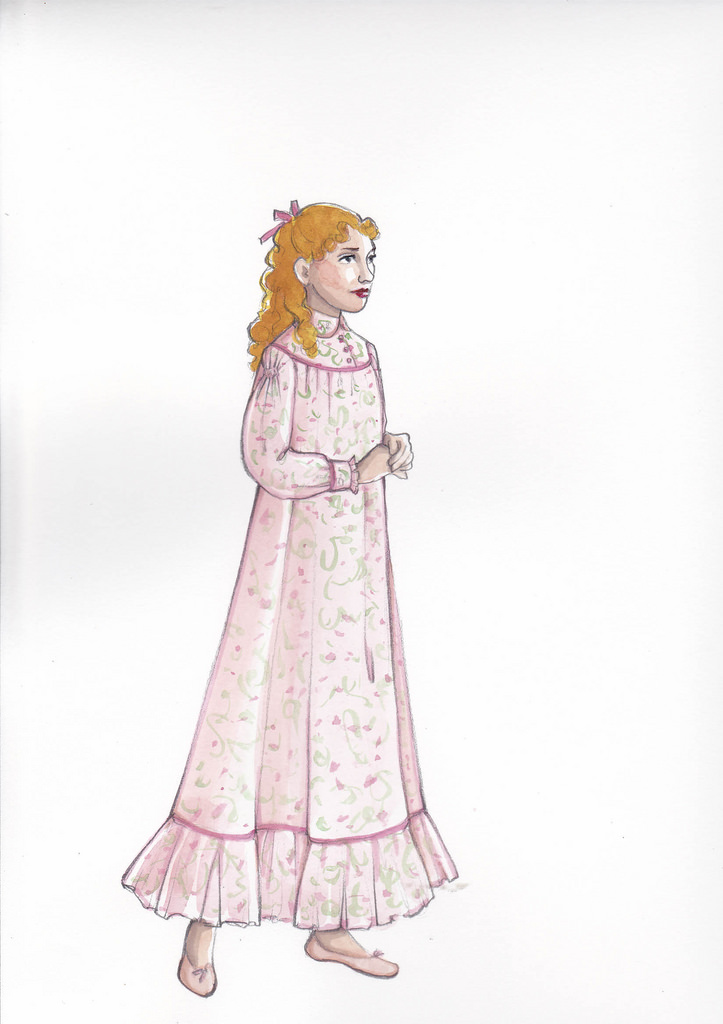 723x1024 Peter Pan Costume Sketch For Wendy By Susan Branch Towne, - Peter Pan And Wendy Sketch