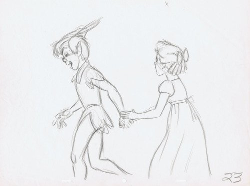 500x373 Ronnie Del Carmen On Twitter Milt Kahl. Animation Drawings Of - Peter Pan And Wendy Sketch