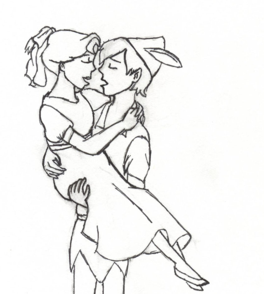 848x941 Wendy Darling And Peter Pan By Alli2345 - Peter Pan And Wendy Sketch