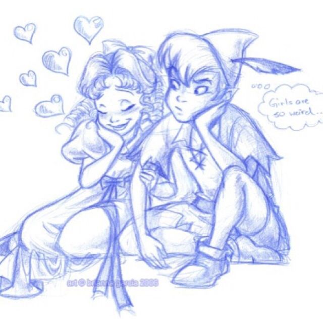 640x632 Wendy And Peter Pan Drawing Ideas Disney, Disney - Peter Pan And Wendy Sketch