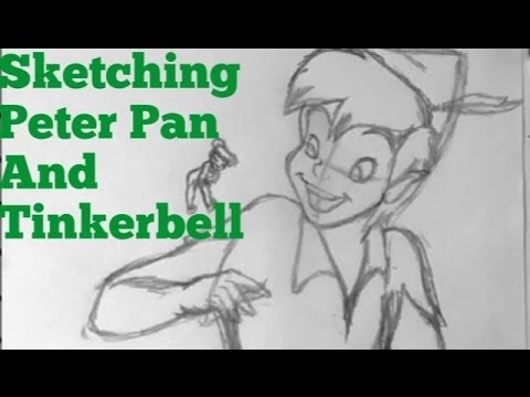 480x360 Peter Pan Amp Tinkerbell Sketch~ Drawing Disney - Peter Pan Sketch