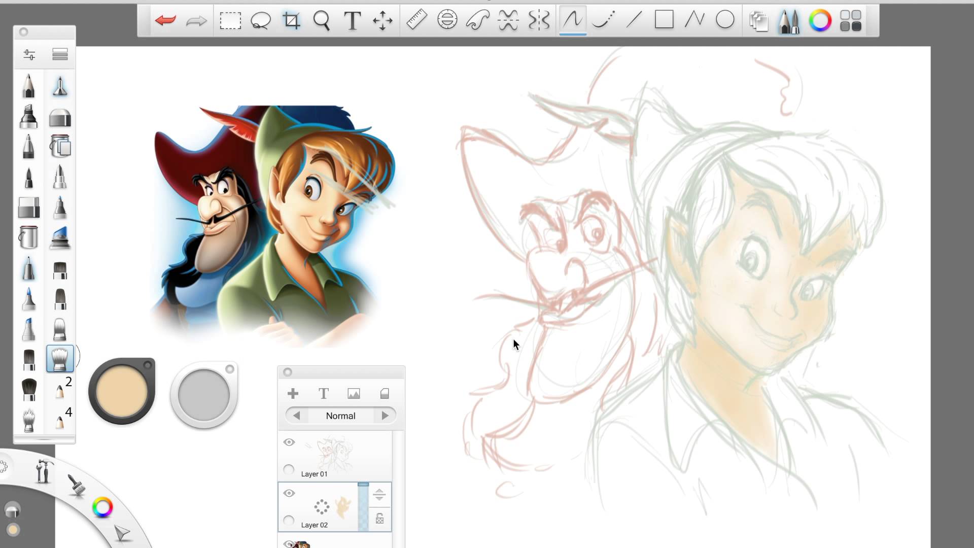 1920x1080 Speed Drawing Peter Pan And Hook In Sketchbook Pro Part 1 - Peter Pan Sketch