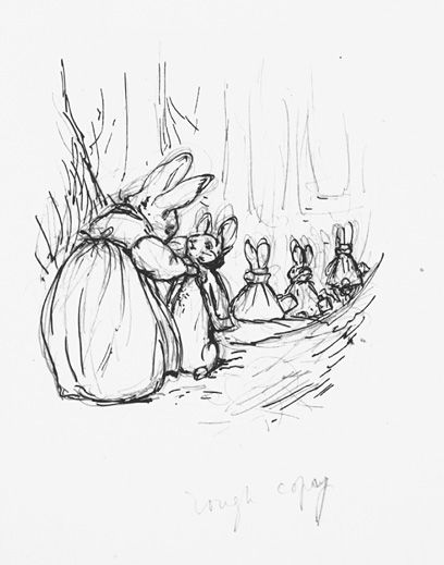 408x519 Preliminary Sketch For Peter Rabbit Beatrix Potter The Tale Of - Peter Rabbit Sketch