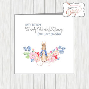 300x300 Birthday Day Card Granny Gran Nan Peter Rabbit Illustration Sketch - Peter Rabbit Sketch