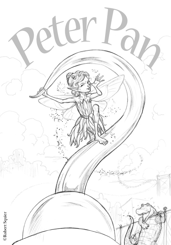 560x800 Robert Squier Illustrations Peter Pan Poster Sketch - Peter Sketch