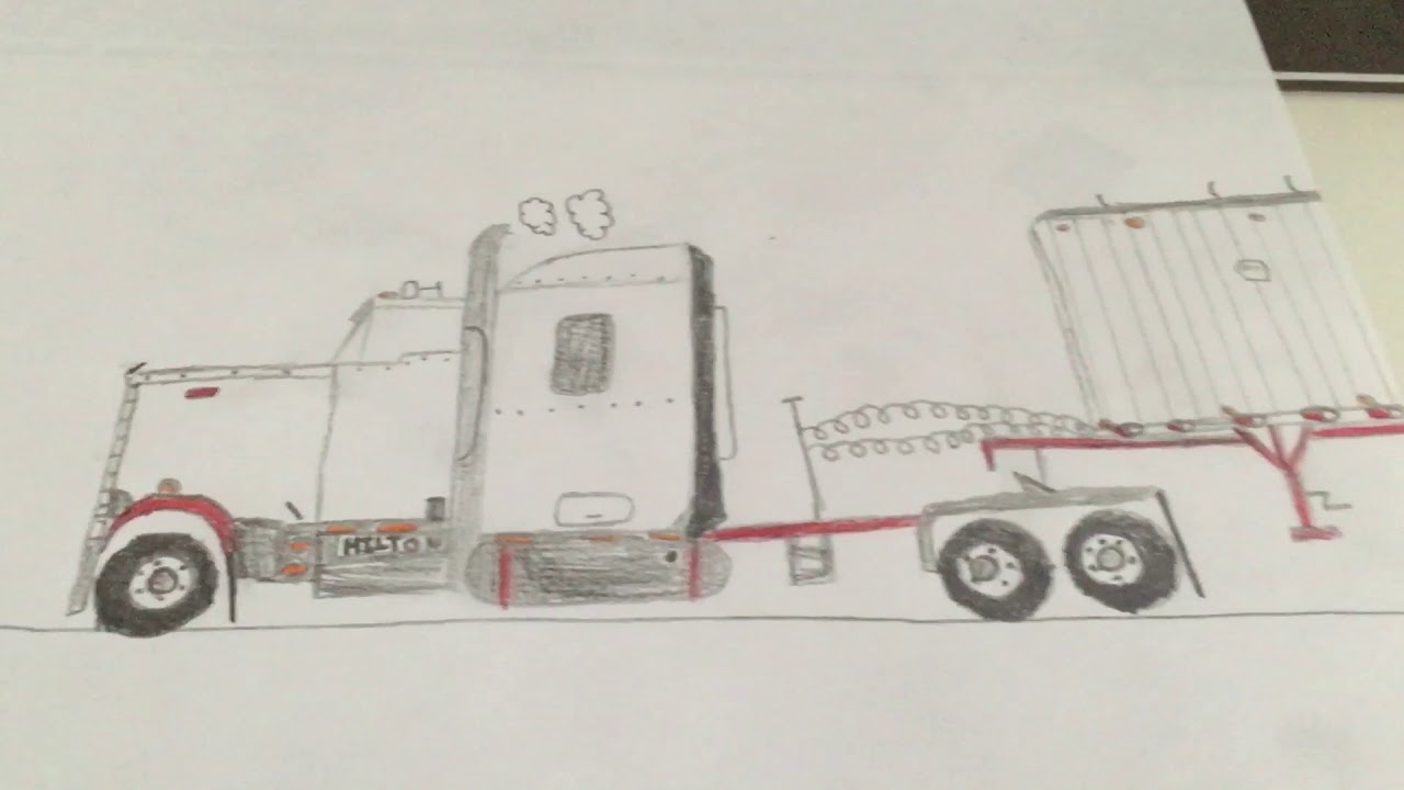 1280x720 Peterbilt 359 Drawing And Die Cast - Peterbilt Sketch