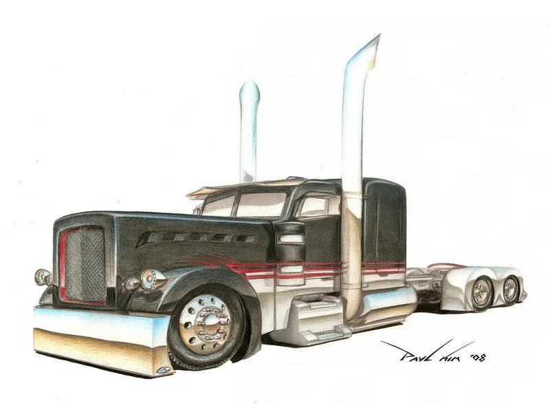 800x599 Hotrod Peterbilt 379 By Seawolfpaul - Peterbilt Sketch