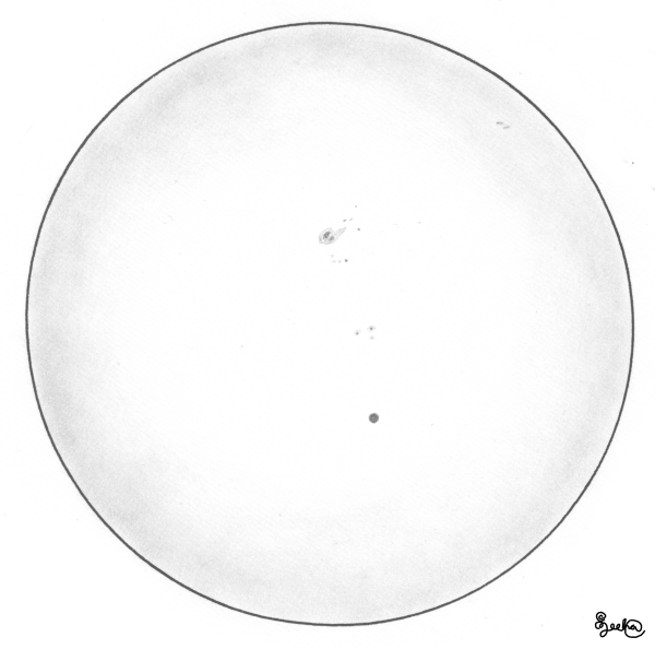 600x594 Transit Of Mercury 9.5.2016 Observed With 4' Refractor, Sketched - Petri Dish Sketch