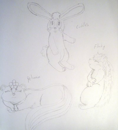 400x441 Sketchcuddles, Flaky, Petunia By Scarlet Nokitsune - Petunia Sketch