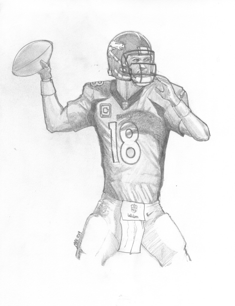 786x1024 Paulmcrae.ca Peyton Manning, Player Of The Week, September 14, 2014 - Peyton Manning Sketch