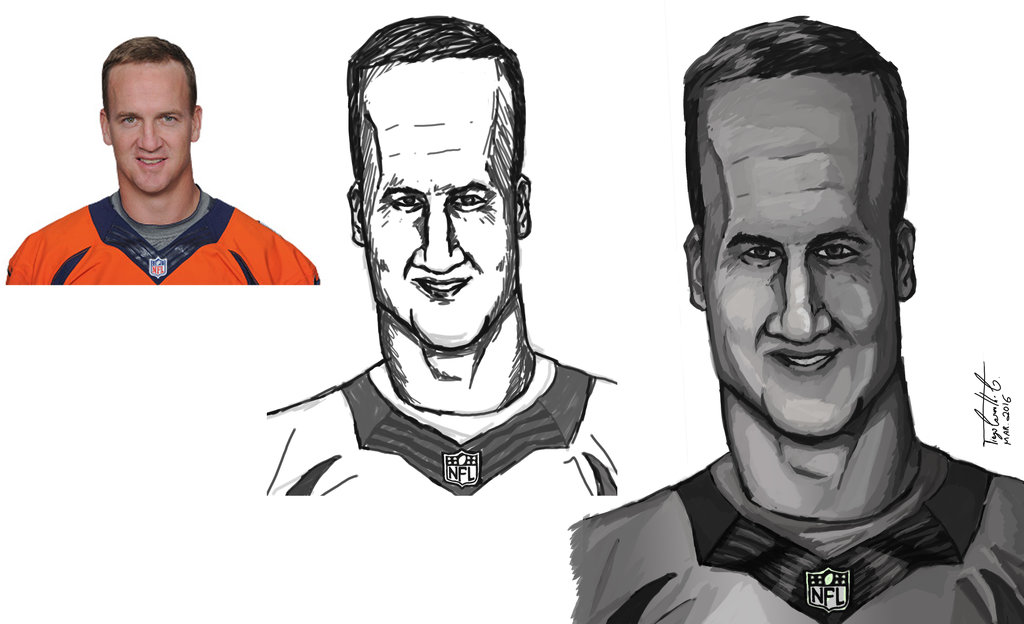 1024x624 Treinando Caricaturas - Peyton Manning Sketch