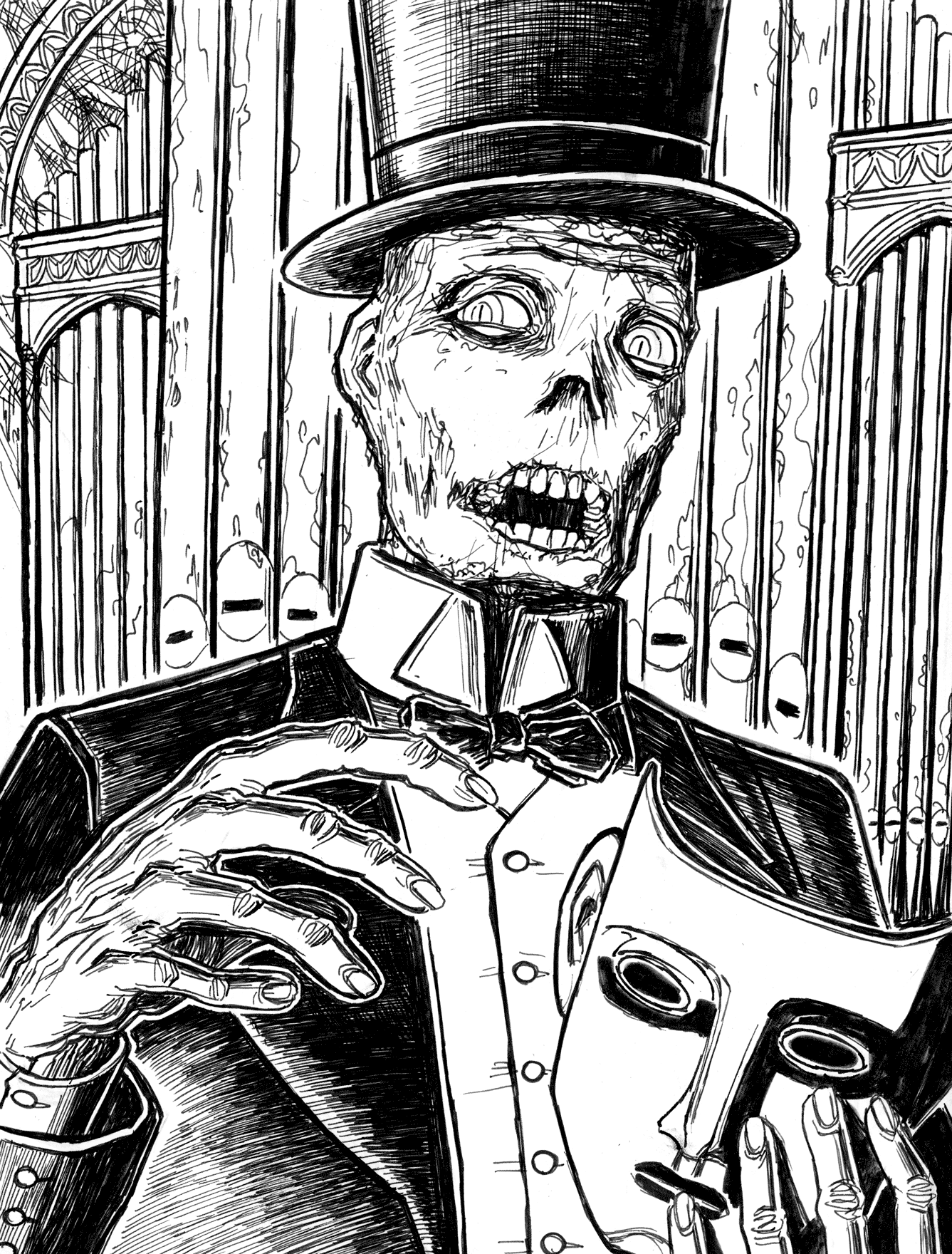 1337x1760 Non Lovecraft Sketch Mwf The Phantom Of The Opera - Phantom Of The Opera Sketch