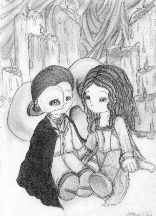 599x828 The Phantom Of The Opera Dolls Sketch Artlyss Illustration - Phantom Of The Opera Sketch