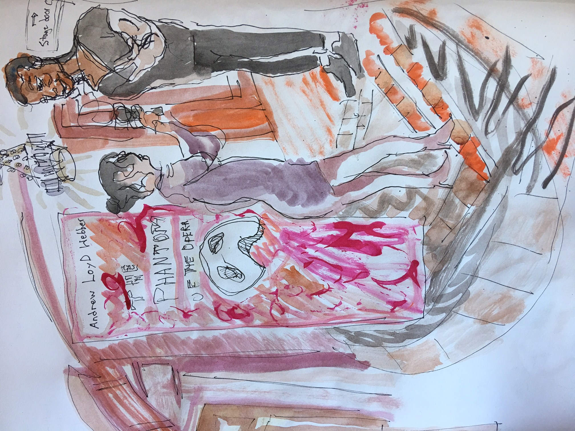 2016x1512 Theater In Sketch Previewing The Phantom Of The Opera Phindie - Phantom Of The Opera Sketch