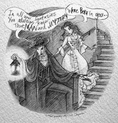400x415 And In This Labyrinth... Musicals Labyrinths - Phantom Of The Opera Sketch
