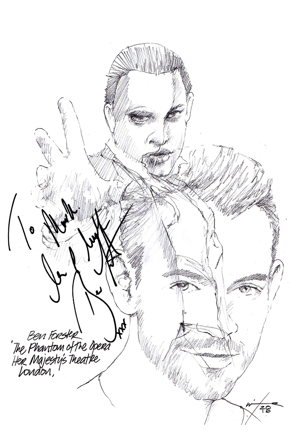 1000x1415 Drawing Ben Forster In The Phantom Of The Opera Chicanepictures - Phantom Sketch