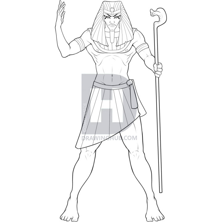 720x720 How To Draw A Pharaoh, Step By Step, Drawing Guide, By Darkonator - Pharaoh Sketch