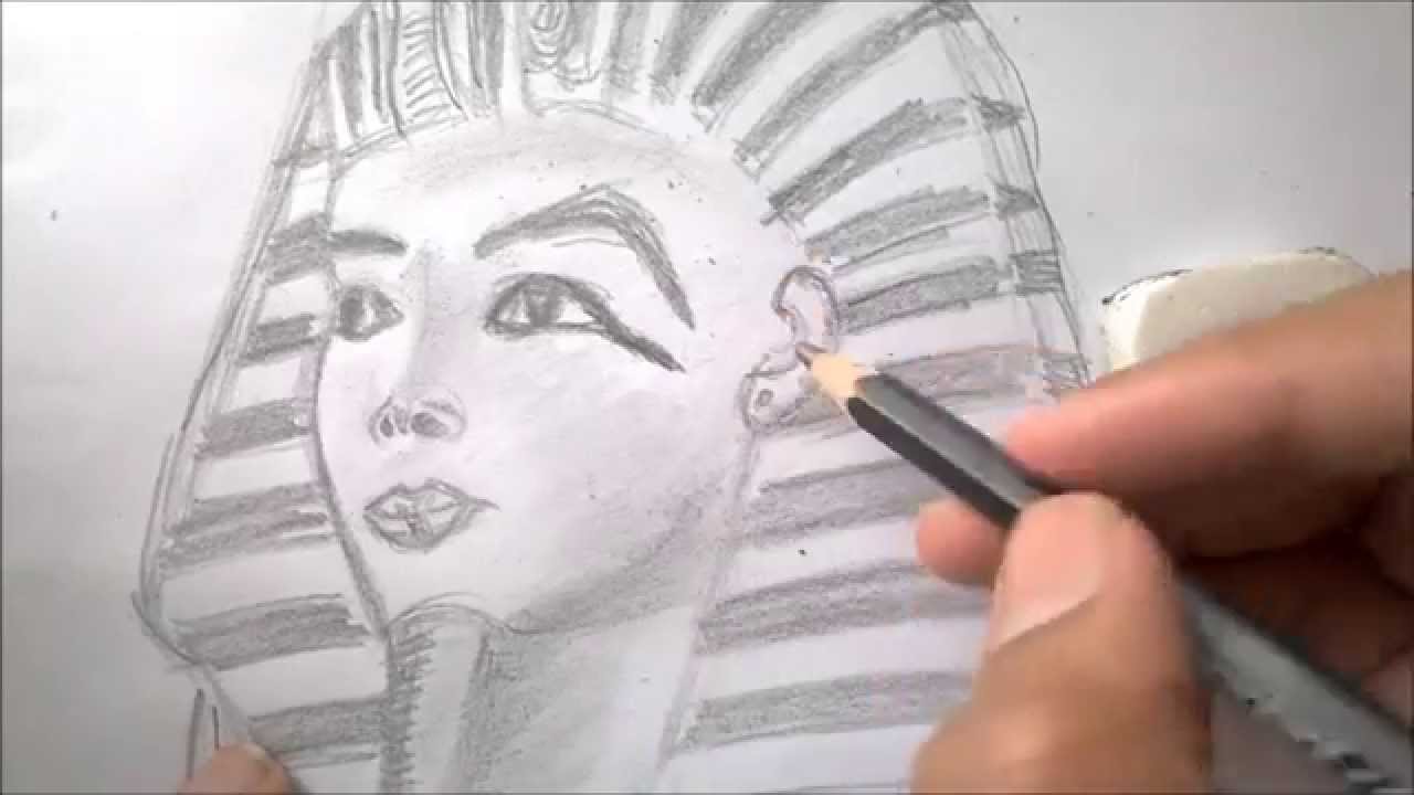 1280x720 How To Draw An Egyptian Pharaoh (Tutankhamun) Kg Draws - Pharaoh Sketch
