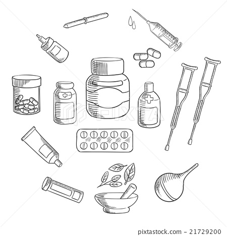 450x468 Medicine And Pharmacy Sketch Icon - Pharmacy Sketch