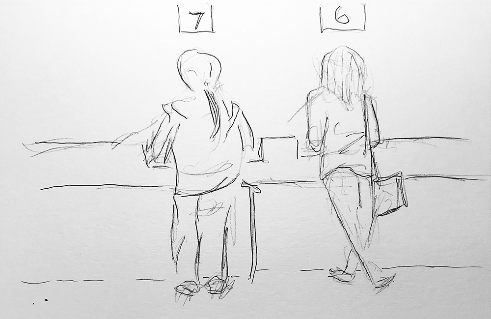 1000x649 At The Pharmacy Window Brotherly Love - Pharmacy Sketch