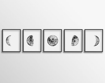 340x270 Moon Phases Wall Art Etsy - Phases Of The Moon Sketch