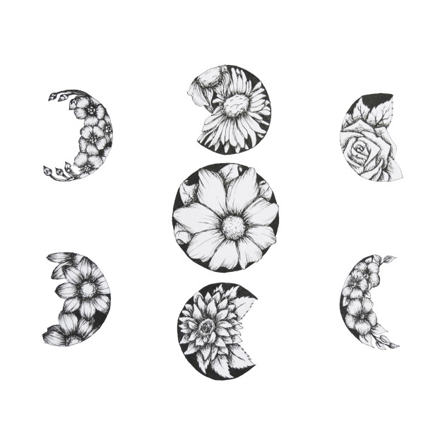 630x630 Phases Of The Flower Moon - Phases Of The Moon Sketch
