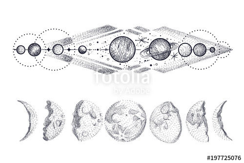 Download Phases Of The Moon Sketch at PaintingValley.com | Explore ...