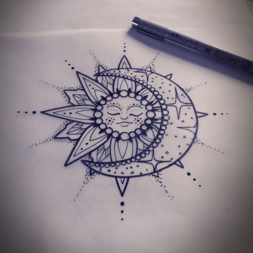 500x500 Moon Phase Mandala Tumblr - Phases Of The Moon Sketch