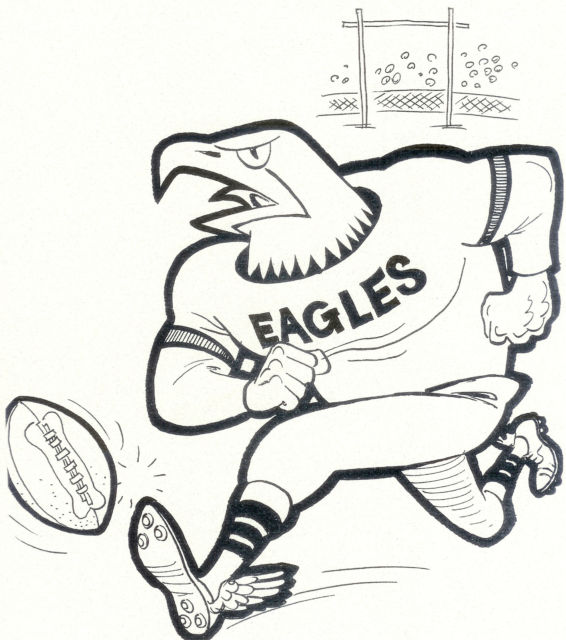 566x640 Philadelphia Eagles 8 X 10 Team Photo Card Mascot Vintage Football - Philadelphia Eagles Sketch