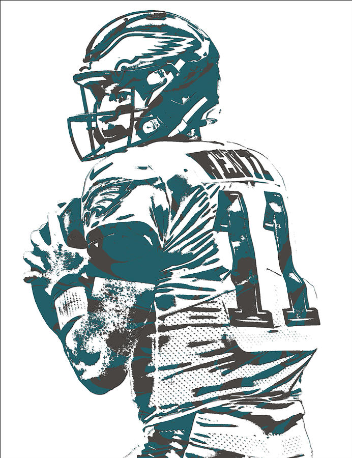 692x900 Carson Wentz Philadelphia Eagles Pixel Art 9 Mixed Media By Joe - Philadelphia Eagles Sketch