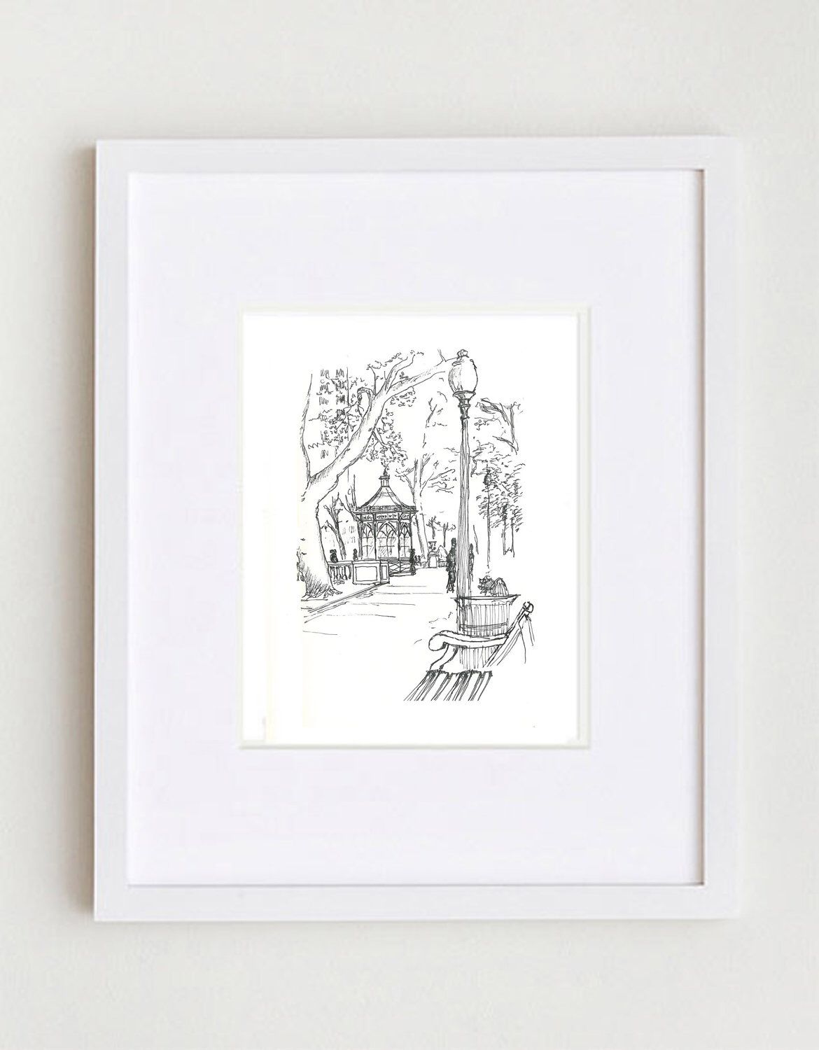 1170x1500 Rittenhouse Sq. Philadelphia Sketch By Garlicisgood On Etsy Https - Philadelphia Sketch