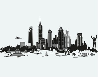 398x312 Philadelphia Skyline Outline - Philadelphia Skyline Sketch