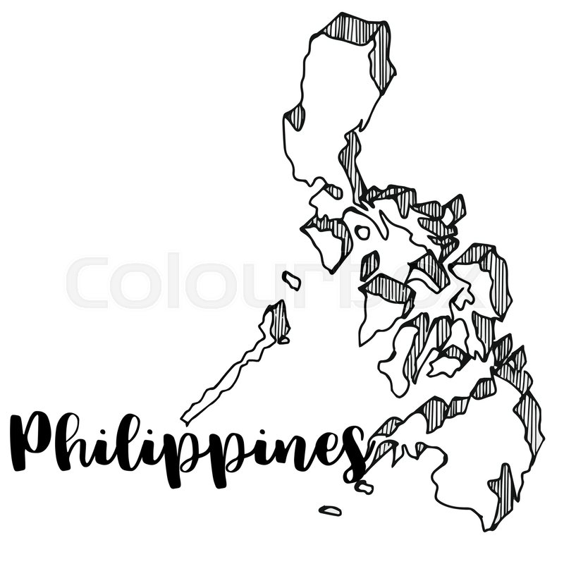 800x800 Hand Drawn Of Philippines Map, Vector Illustration Stock Vector - Philippines Map Sketch