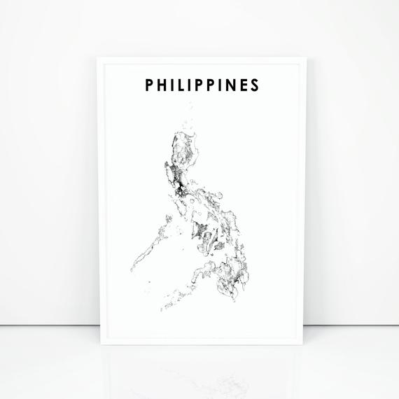 570x570 Philippines Map Print Road Map Art Poster Republika Ng Etsy - Philippines Map Sketch