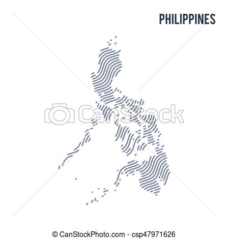 450x470 Vector Abstract Wave Map Of Philippines Isolated On A White - Philippines Map Sketch