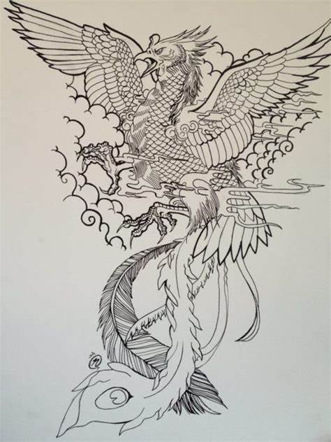 474x632 Japanese Phoenix Bird Drawings. Best Japanese Phoenix Tattoo - Phoenix Bird Sketch