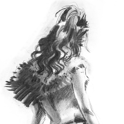 414x414 Sketch Phoenix Chan Illustration - Phoenix Sketch