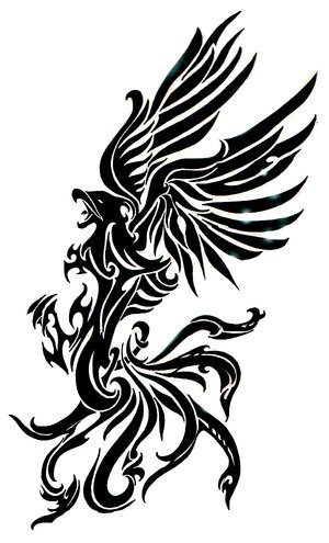 300x495 Tattoo Design Tribal Phoenix Tattoo Sketches - Phoenix Tattoo Sketch