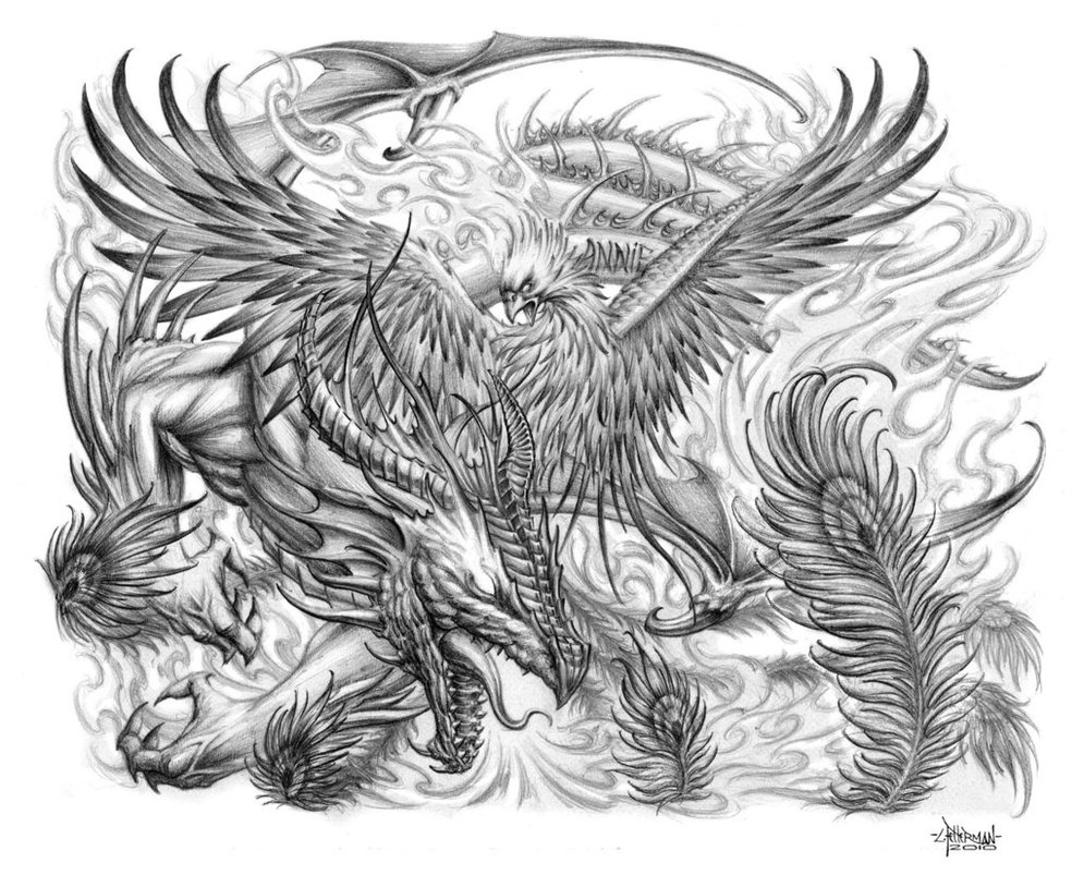 995x803 Dragon Amp Phoenix Tattoos Amp Designs With Meanings - Phoenix Tattoo Sketch